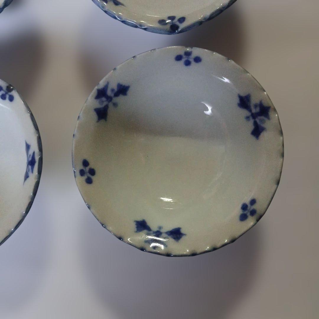 【未使用品】京焼・清水焼　光寿　青い花模様 陶器製小鉢　 6個セット