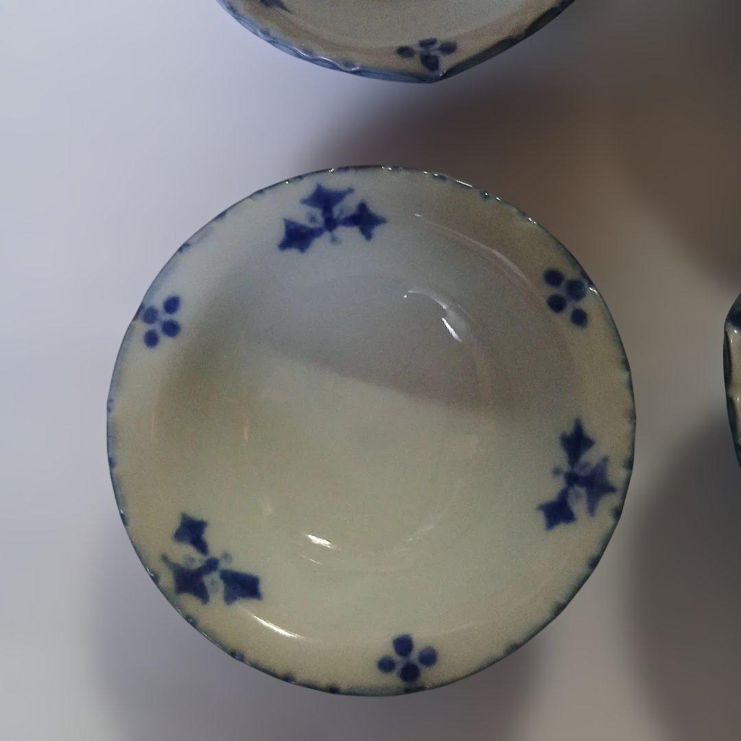 【未使用品】京焼・清水焼　光寿　青い花模様 陶器製小鉢　 6個セット