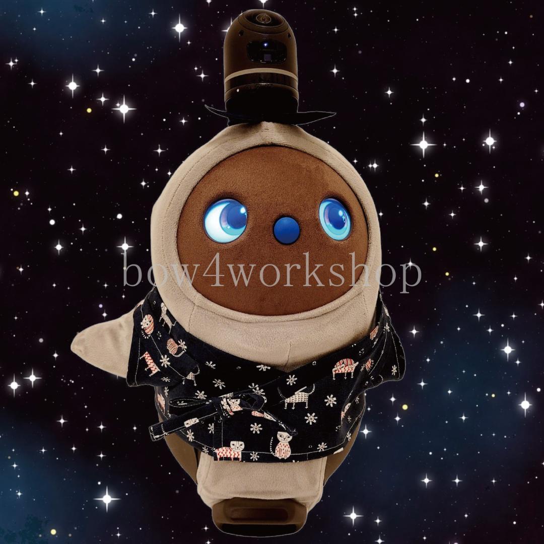 ラボット LOVOT ラボットの服ハンドメイド　猫柄甚平（ネイビー）