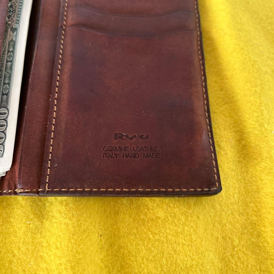 Ryu 本革 財布 ブラウン カードポケット8つ