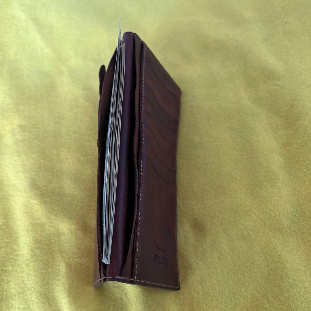 Ryu 本革 財布 ブラウン カードポケット8つ