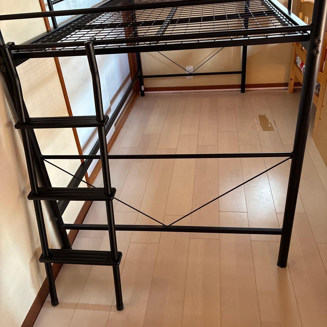 ロフトベッド シングルサイズ ブラック