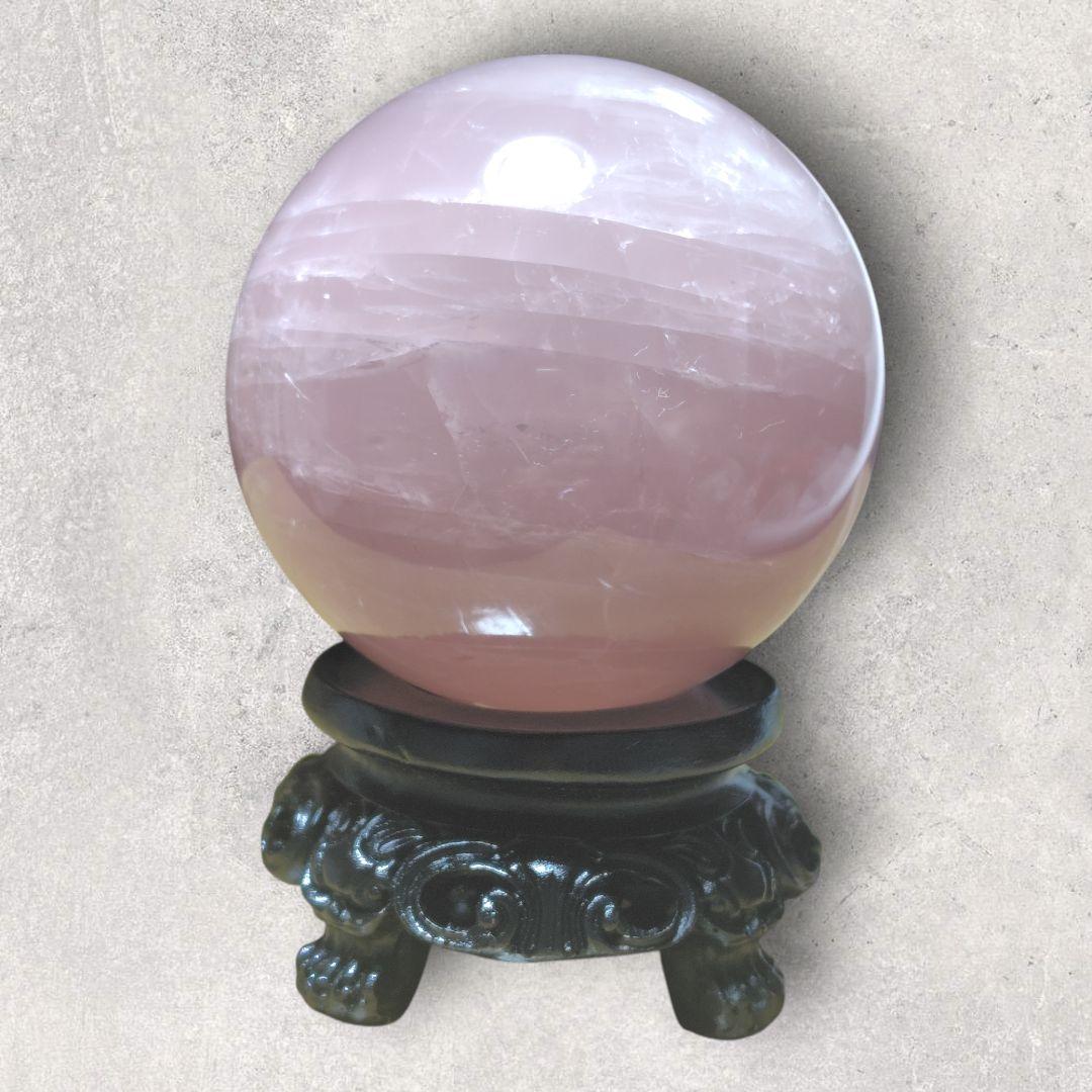 ローズクォーツ 丸玉 直径7.5cm 天然石 置物 癒し