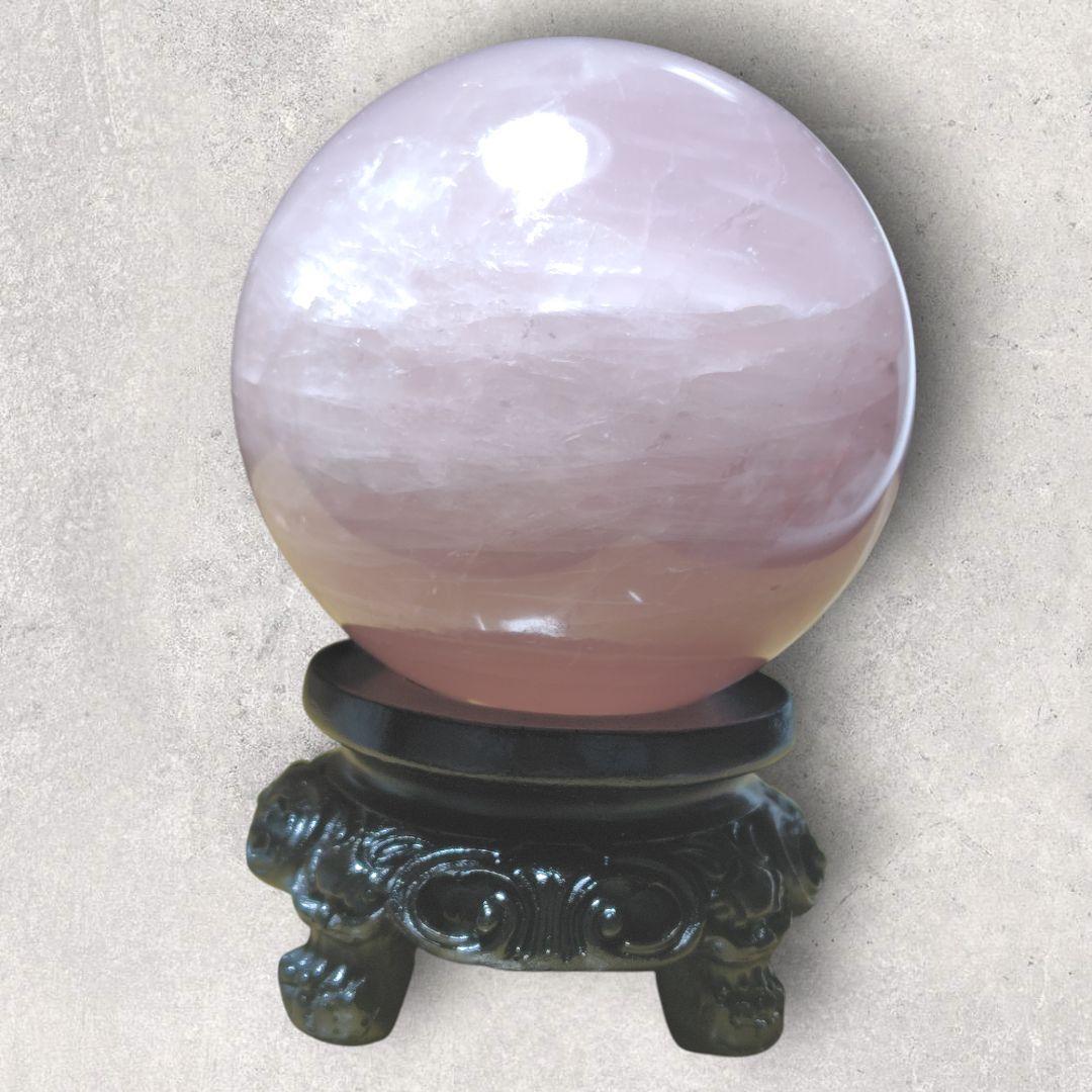 ローズクォーツ 丸玉 直径7.5cm 天然石 置物 癒し