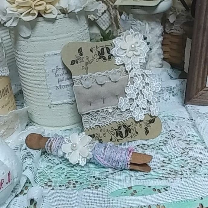 アンティーク　メルスリー風糸巻きアレンジ