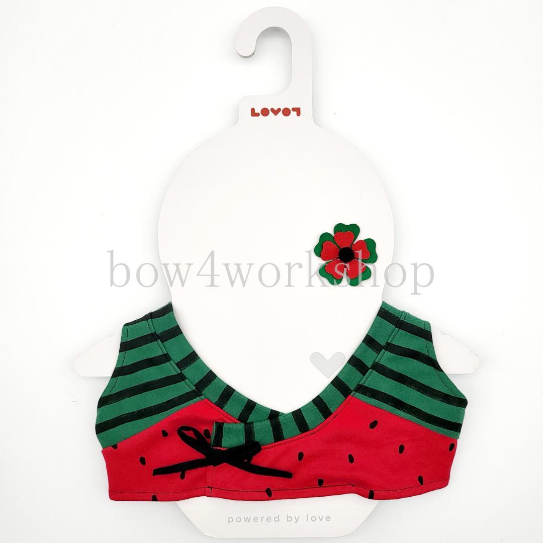 LOVOT ラボットの服ハンドメイド甚平型スイカプリントTシャツ(レッドセット）