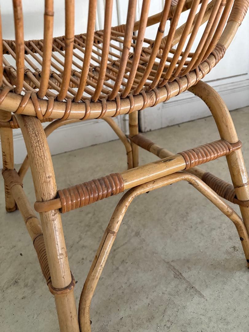籐製/バンブーアームチェア　フランスアンティーク