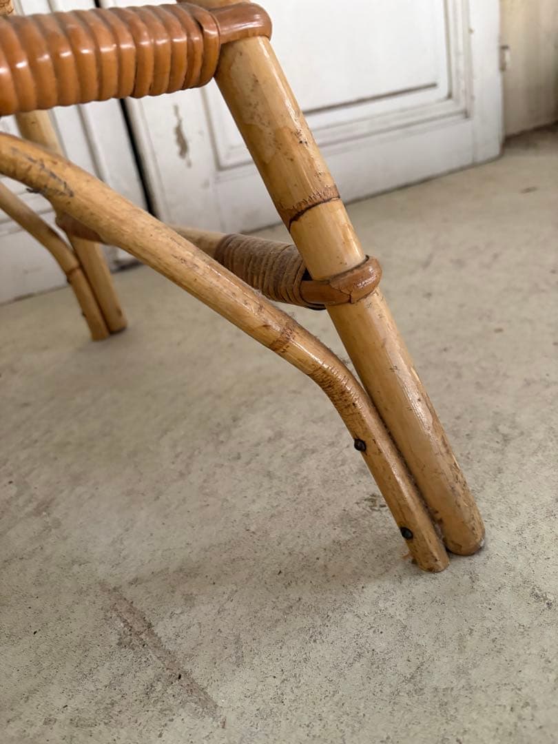 籐製/バンブーアームチェア　フランスアンティーク