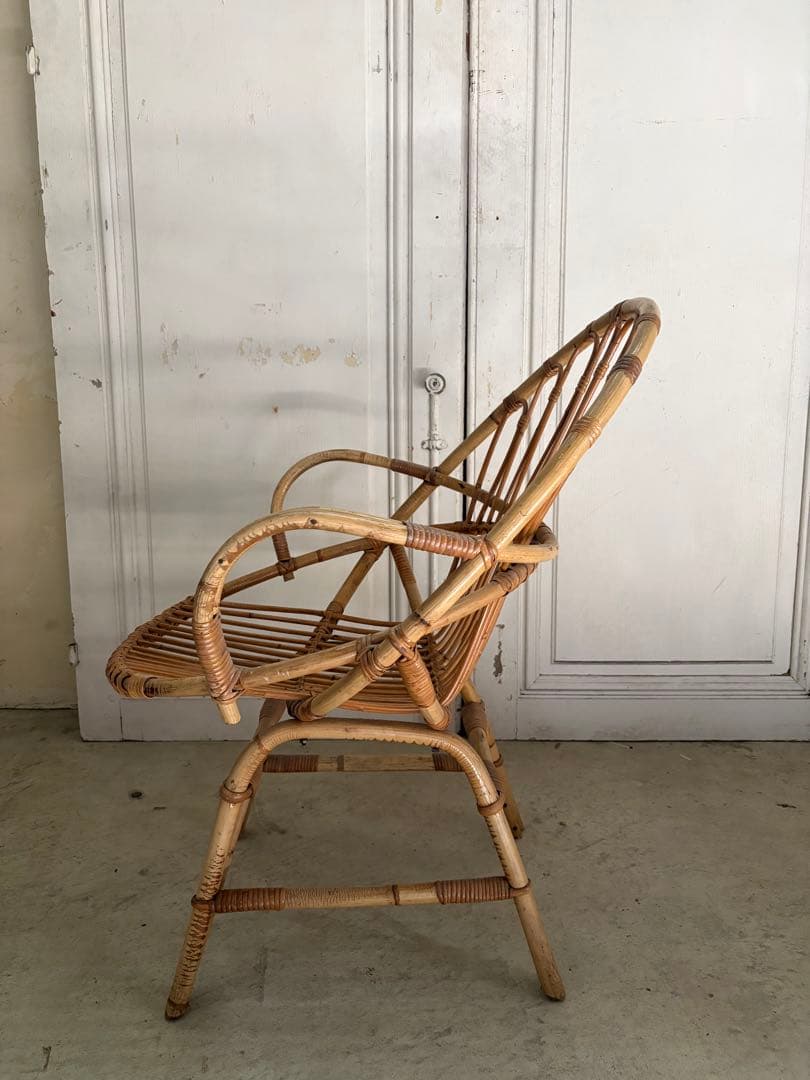 籐製/バンブーアームチェア　フランスアンティーク