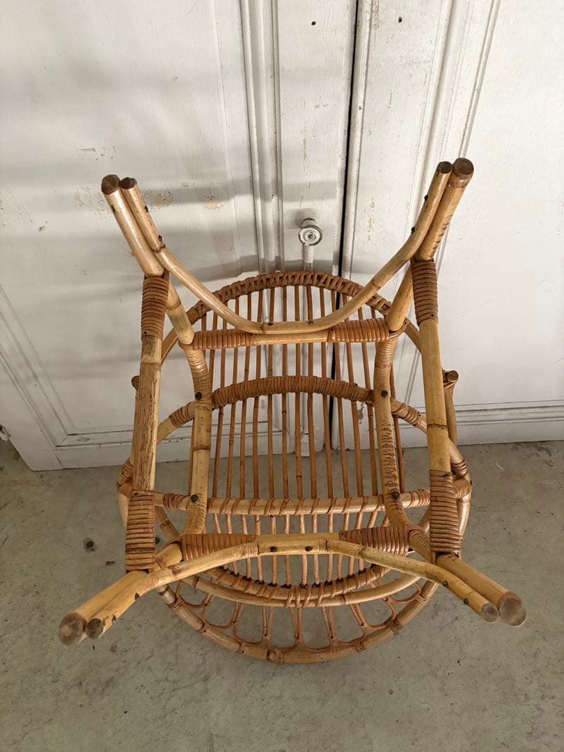 籐製/バンブーアームチェア　フランスアンティーク