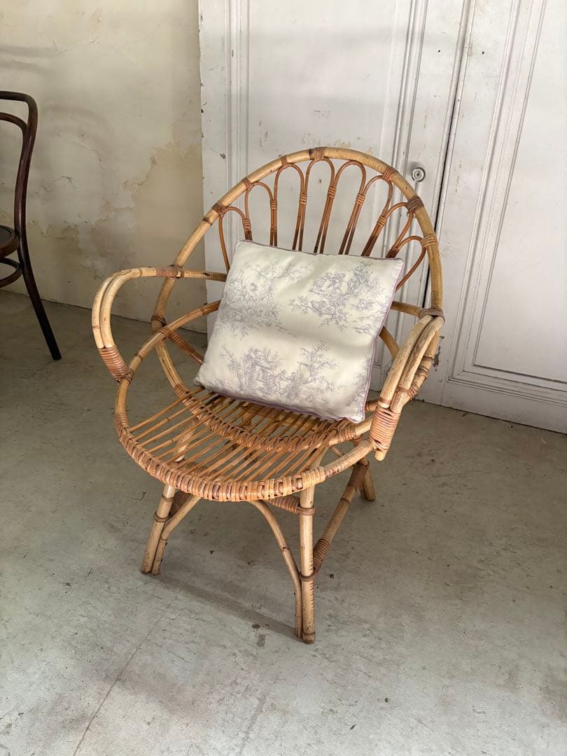 籐製/バンブーアームチェア　フランスアンティーク