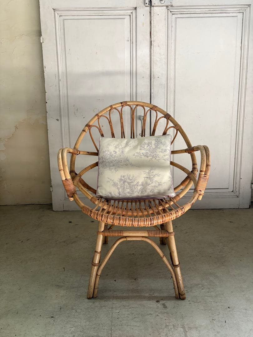籐製/バンブーアームチェア　フランスアンティーク