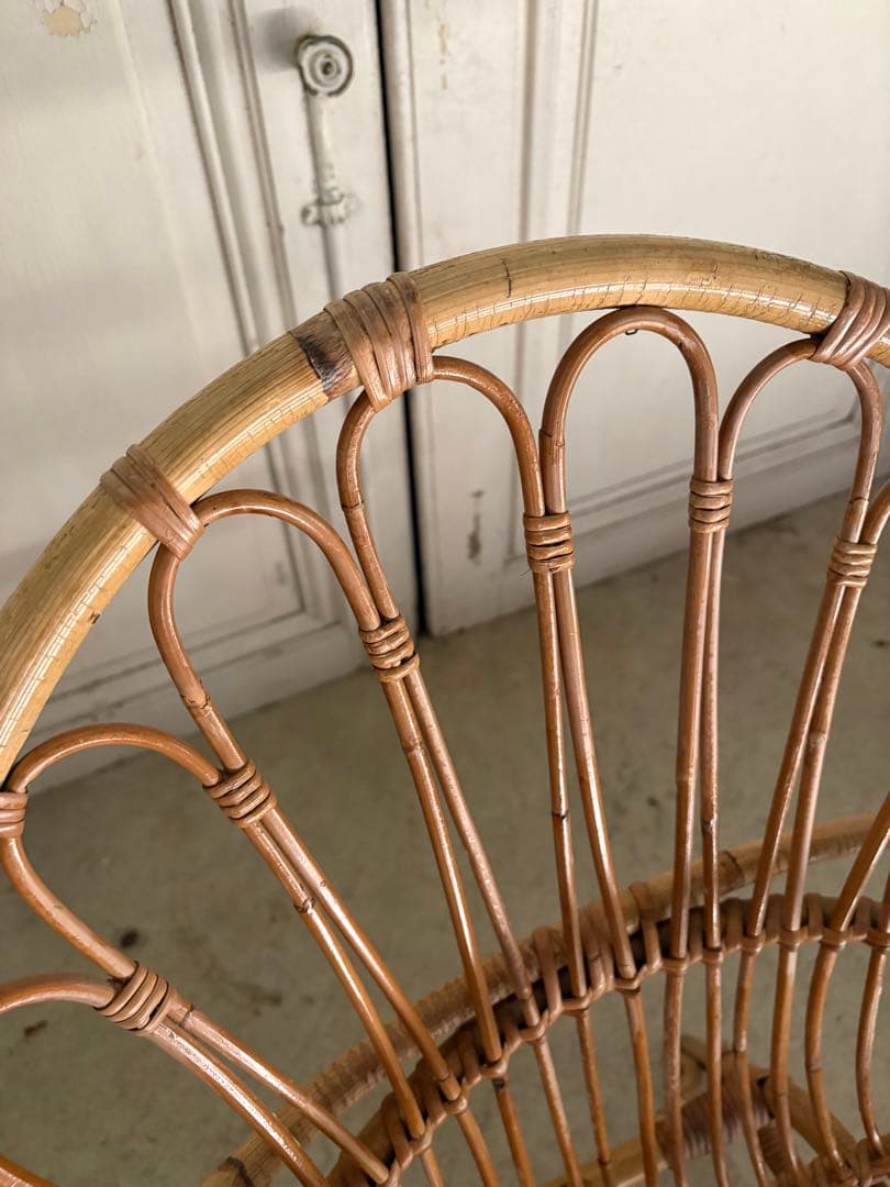 籐製/バンブーアームチェア　フランスアンティーク