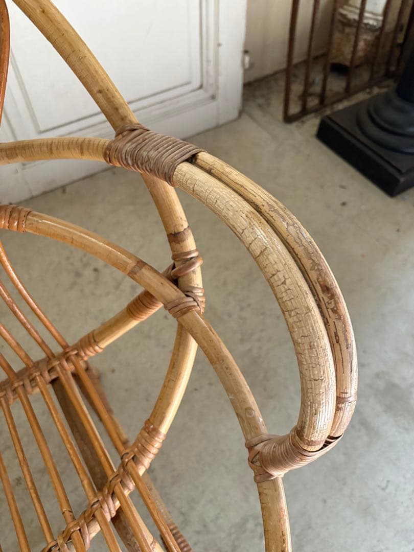籐製/バンブーアームチェア　フランスアンティーク