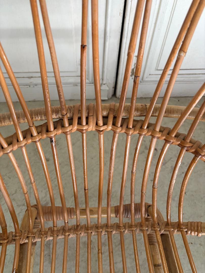 籐製/バンブーアームチェア　フランスアンティーク