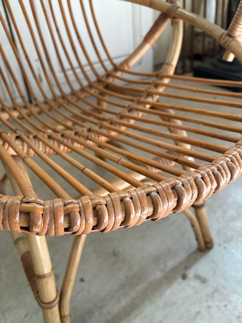 籐製/バンブーアームチェア　フランスアンティーク