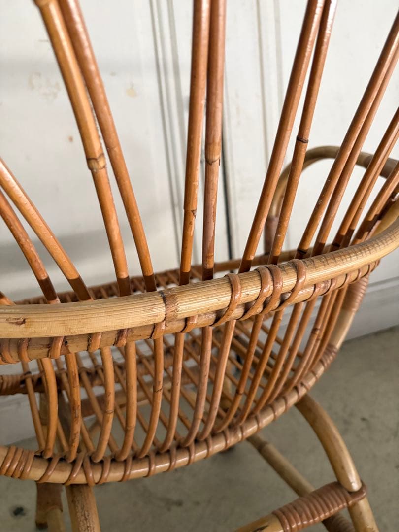 籐製/バンブーアームチェア　フランスアンティーク