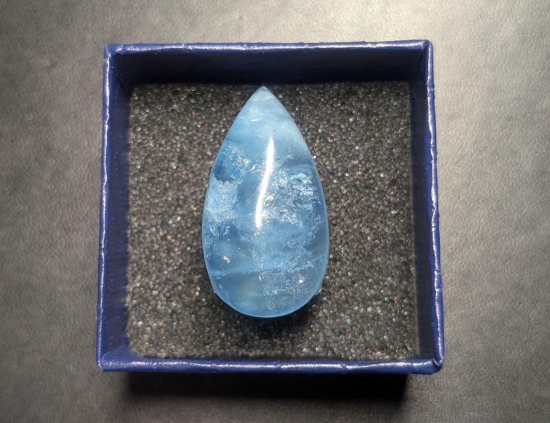 個性的特大瑞々しいしずくちゃんアクアマリンリングオーダー品