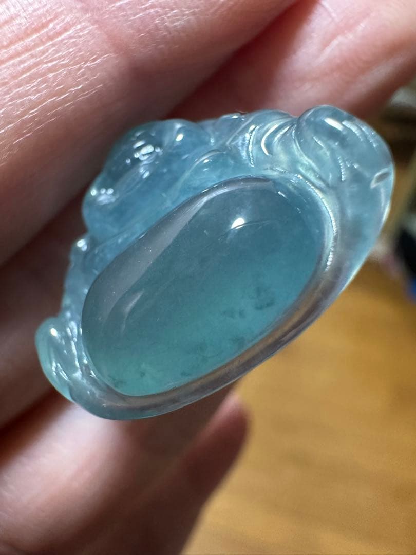 18K金製バチカン.ミャンマー産高級天然氷種本翡翠 仏像ペンダント ネックレス