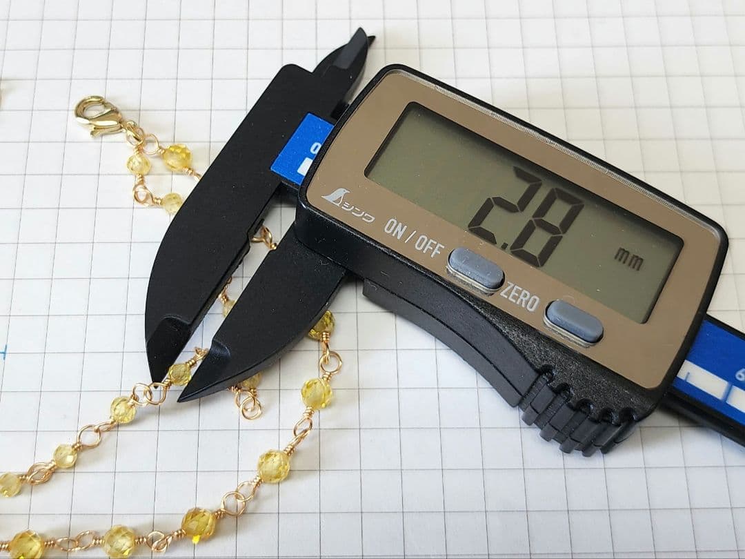 ぽんぽんジルコンダブルブレスレット14kgf