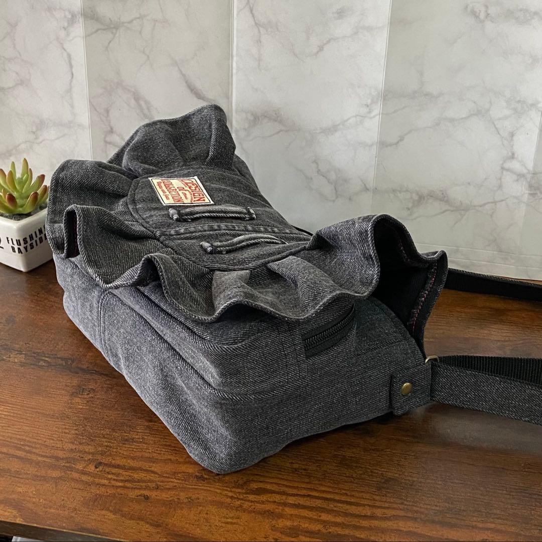 Ｎｏ.67 デニムリメイク【フリル付きサコッシュ】ショルダーバッグ