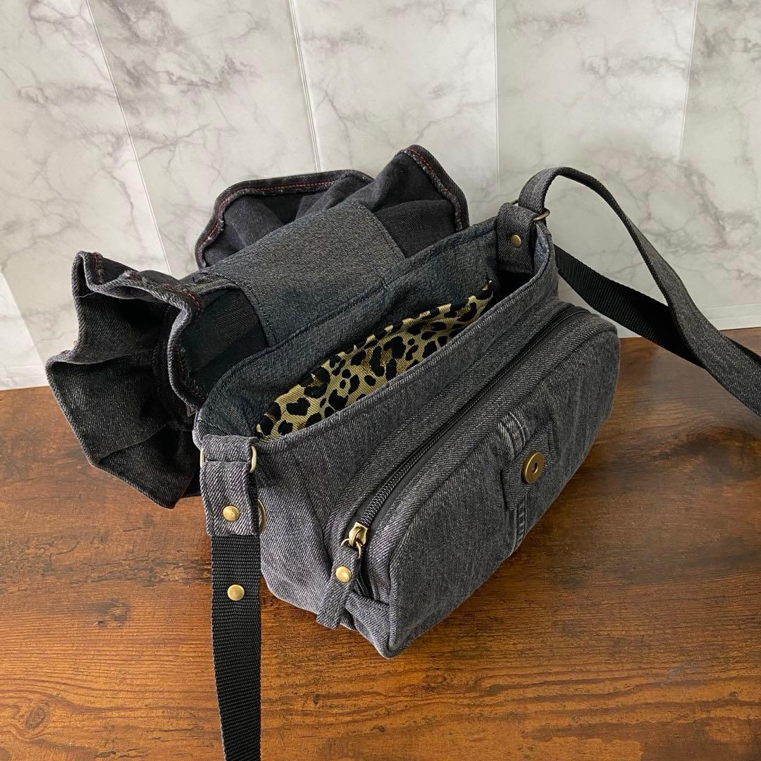 Ｎｏ.67 デニムリメイク【フリル付きサコッシュ】ショルダーバッグ