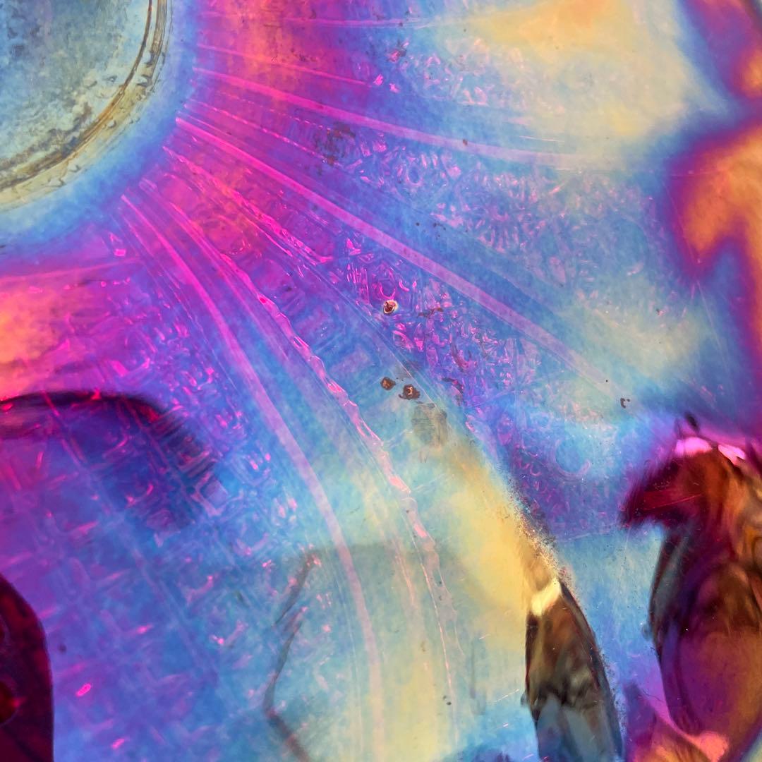 ヴィンテージ インディアナグラス カーニバルガラス ケーキスタンド