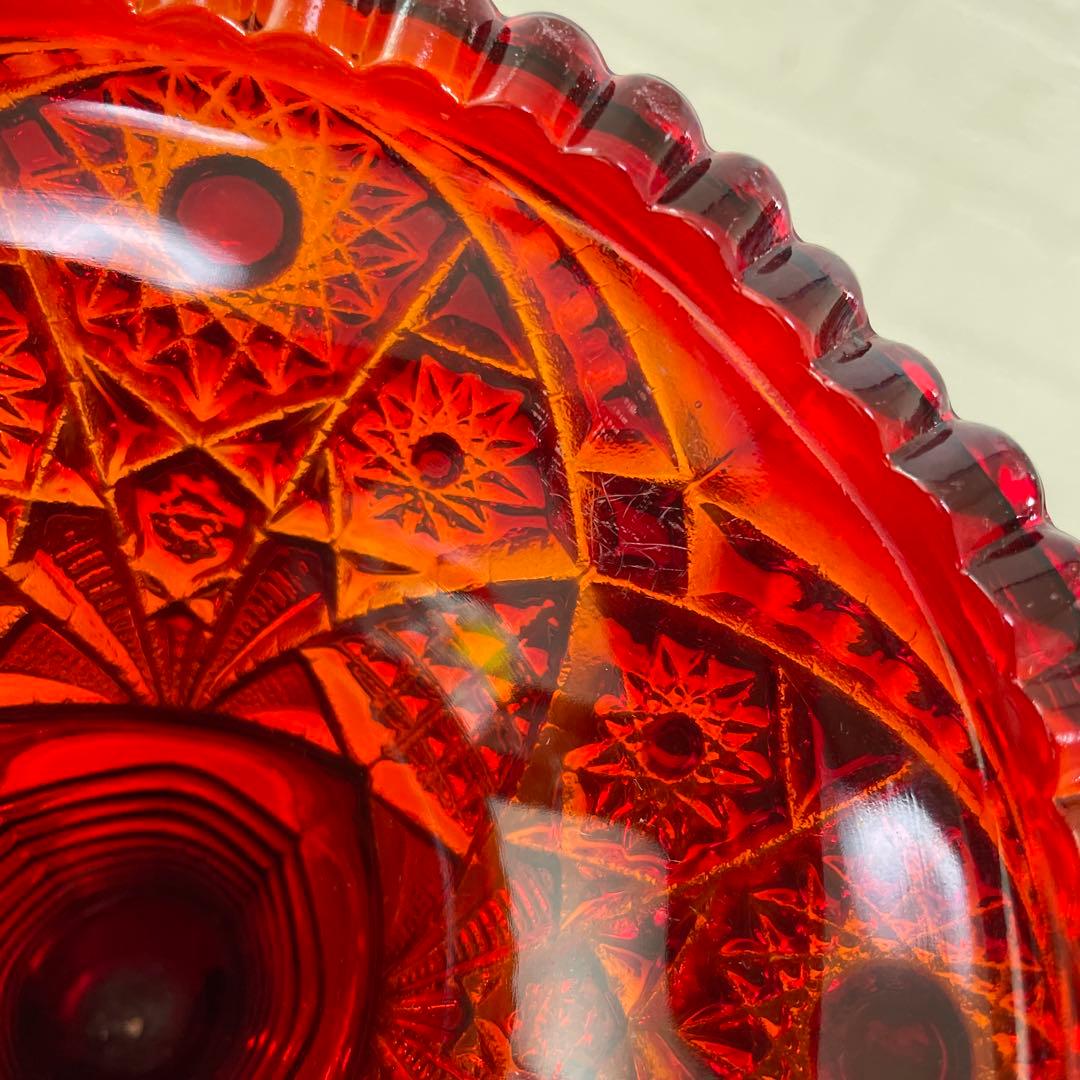 ヴィンテージ インディアナグラス カーニバルガラス ケーキスタンド