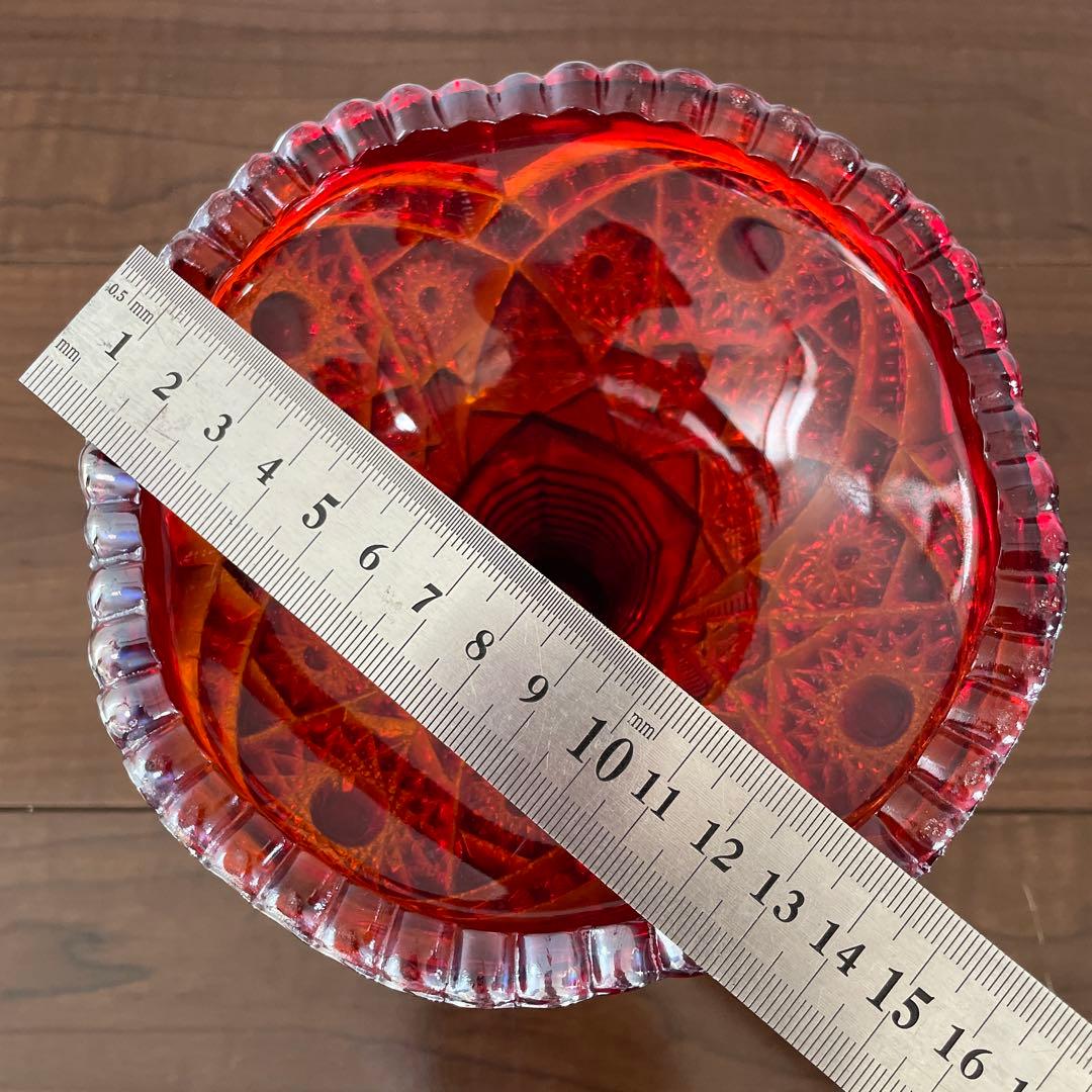 ヴィンテージ インディアナグラス カーニバルガラス ケーキスタンド