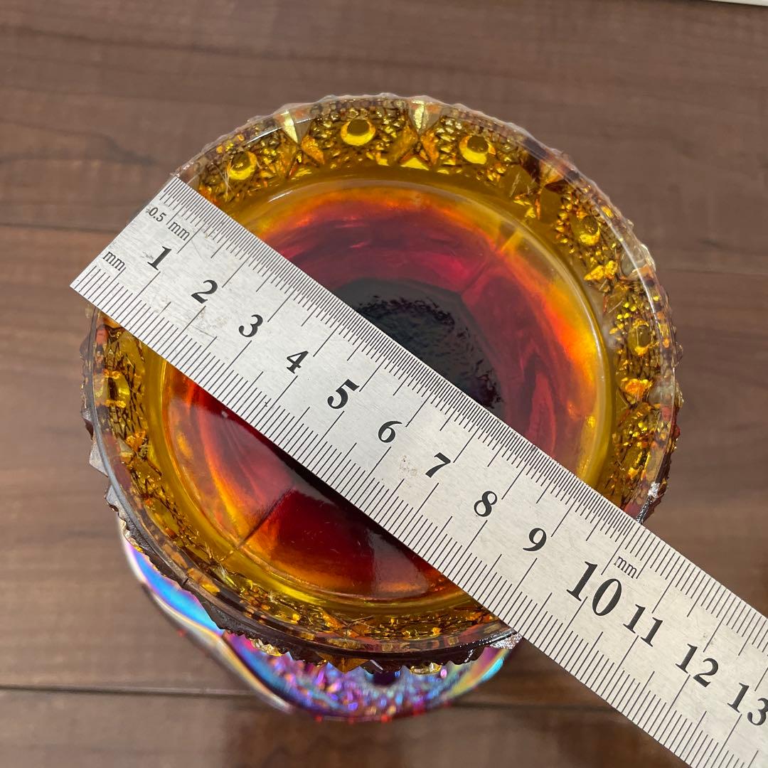 ヴィンテージ インディアナグラス カーニバルガラス ケーキスタンド