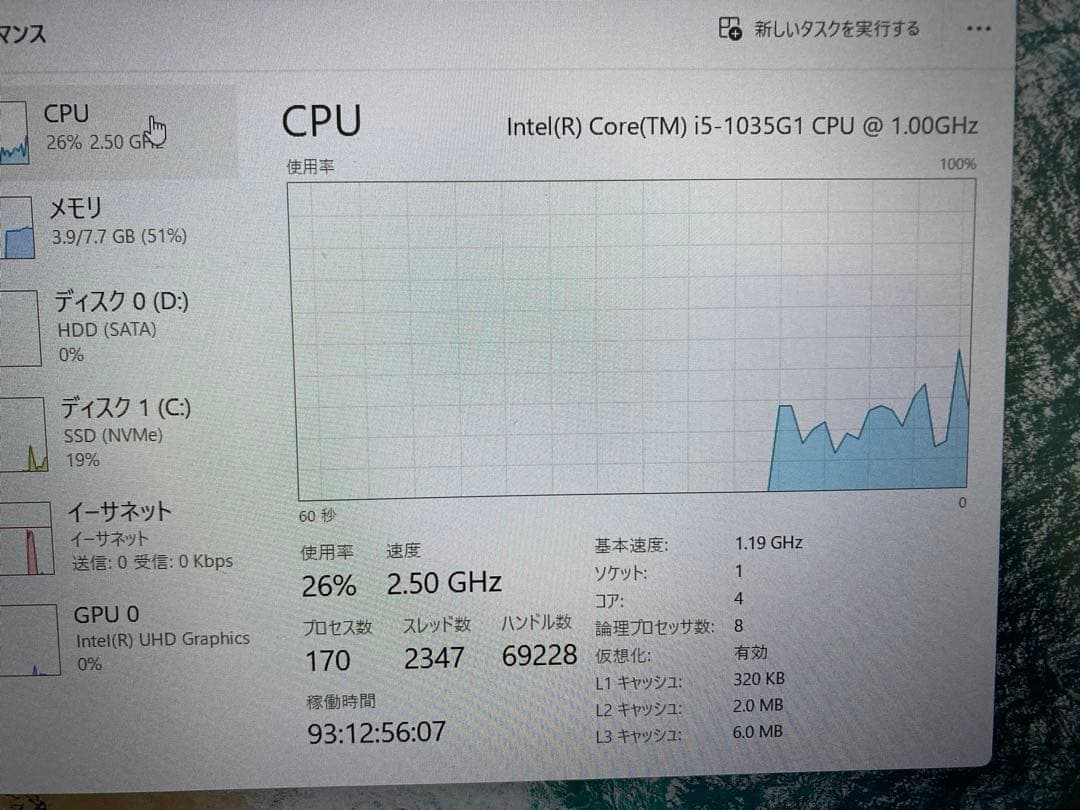 第10世代Win11正式対応 i5 メモリ8GB office2024ノートPC