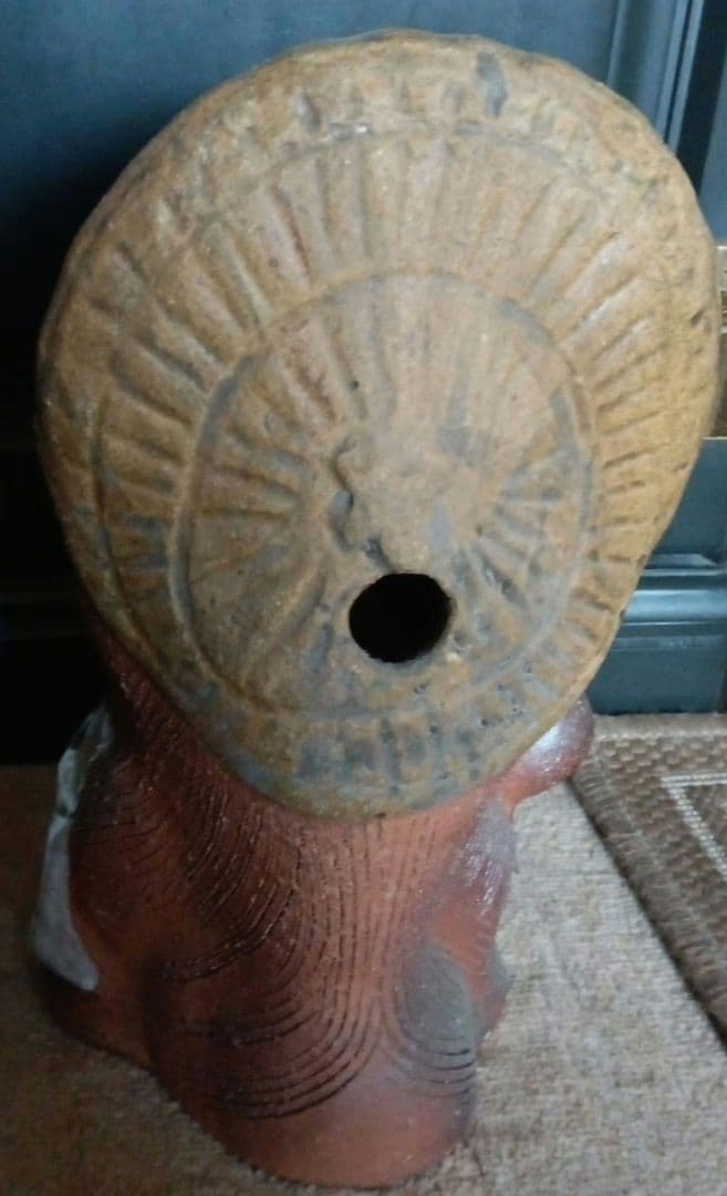 陶器製 タヌキの置物　縁起物