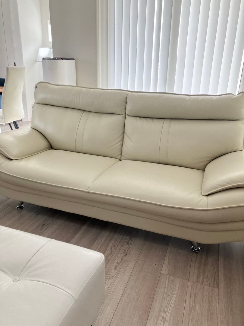 美品【本革】ソファー　3人掛け　大川家具　送料込