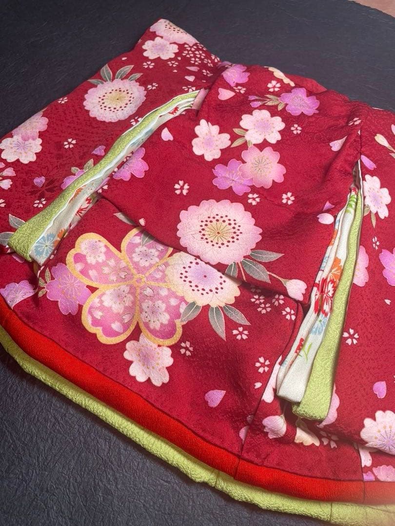[静] 市松人形 8号サイズの着物と長襦袢のセット