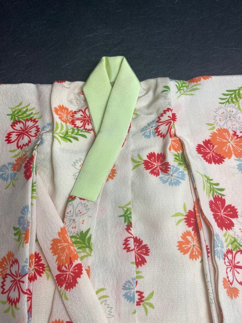 [静] 市松人形 8号サイズの着物と長襦袢のセット