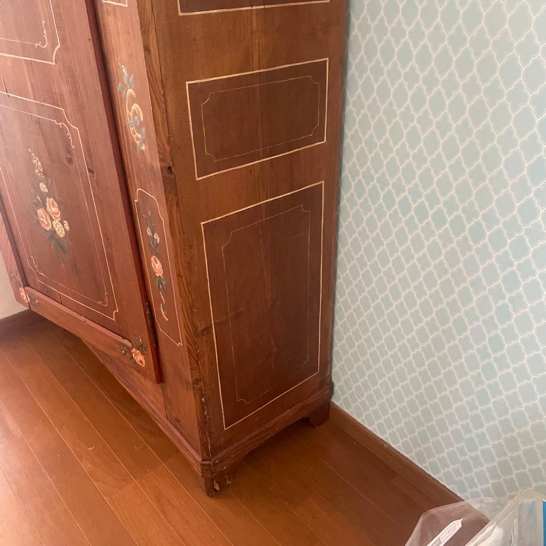 家具　花柄　ビンテージ　手描き　マーレライ　トールペイント