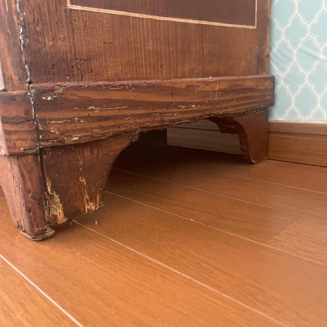 家具　花柄　ビンテージ　手描き　マーレライ　トールペイント