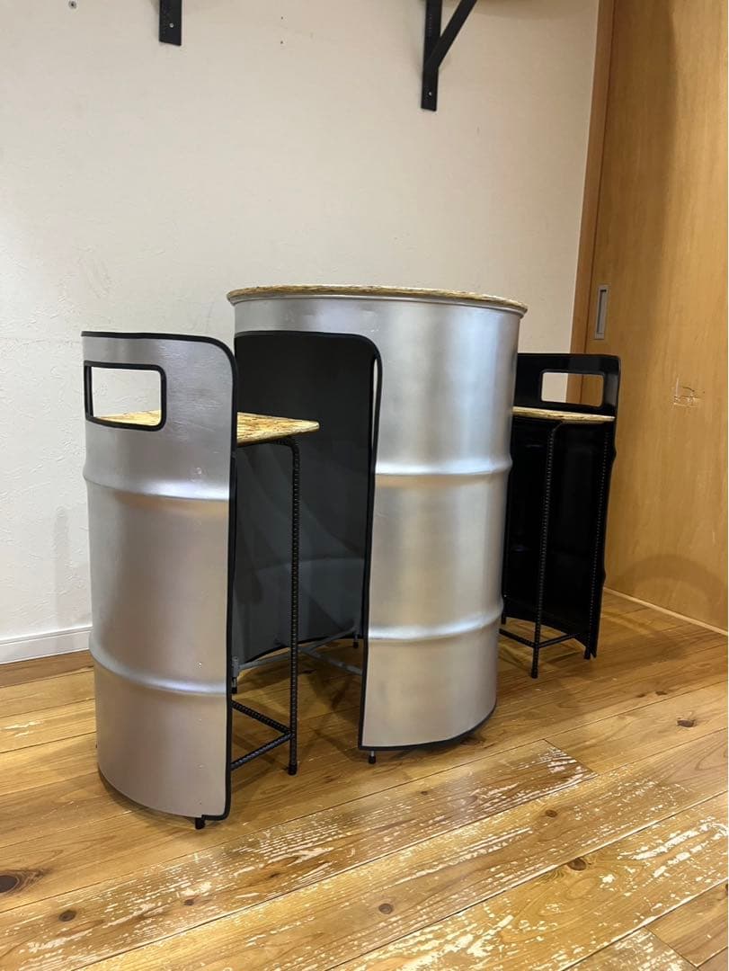 ドラム缶リメイクテーブル&チェアのセット
