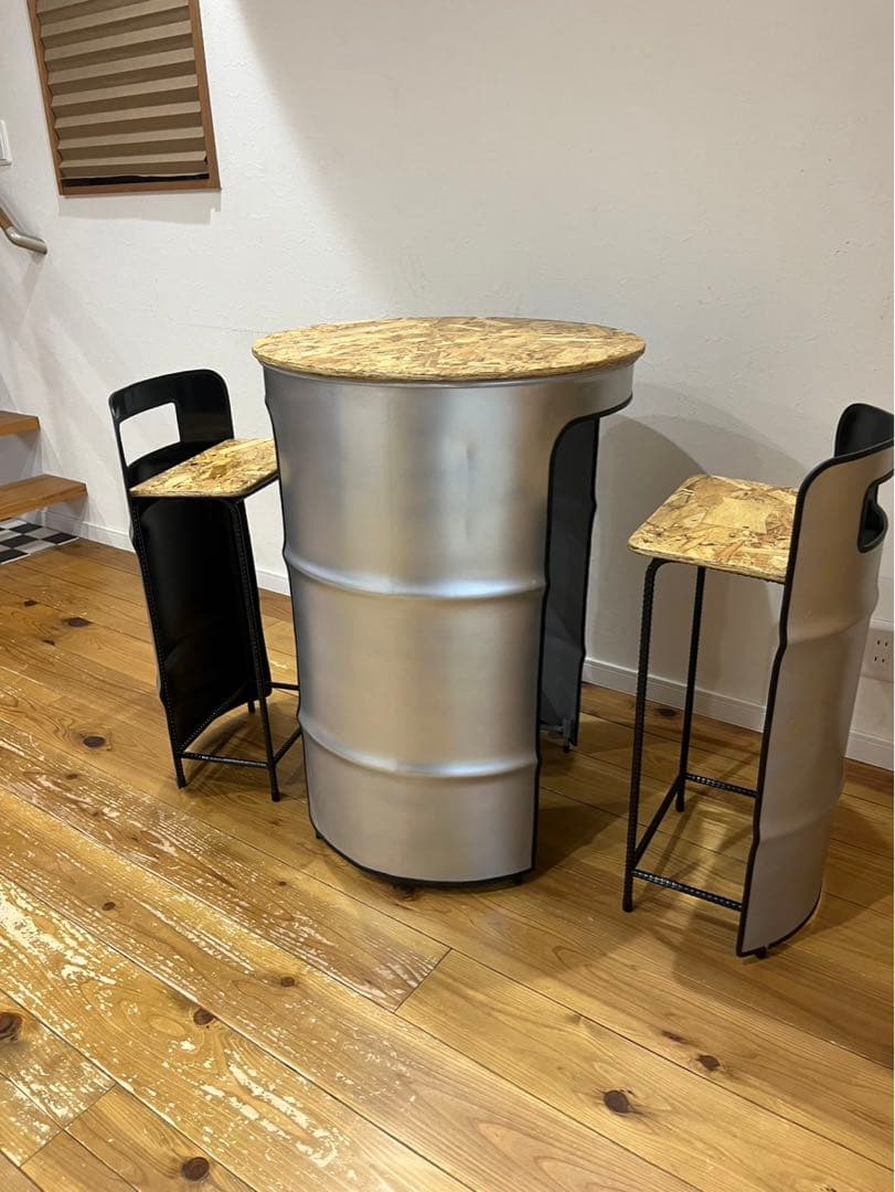 ドラム缶リメイクテーブル&チェアのセット