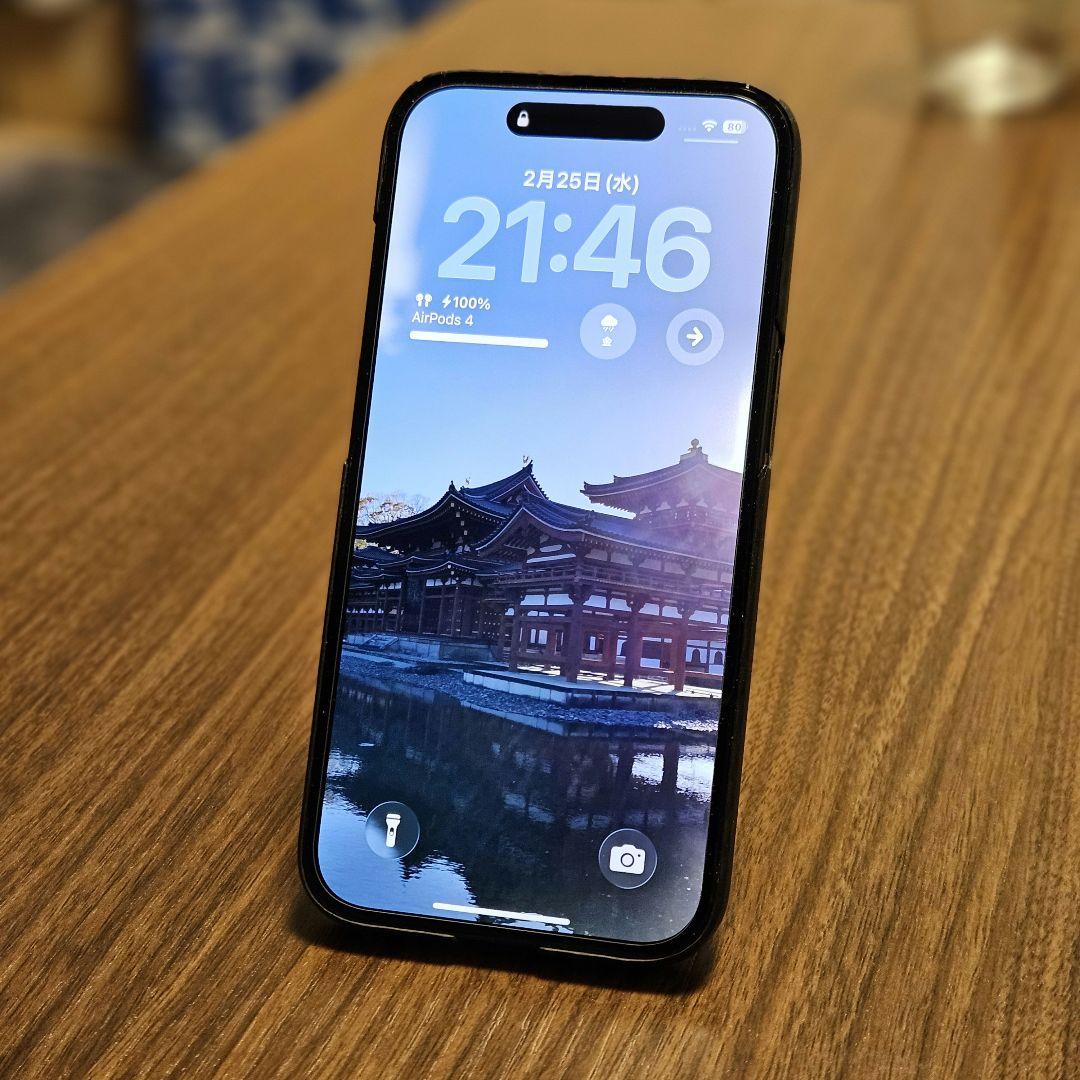 iPhone15 ブラック 256GB (DUROアラミドケース+MOFT)