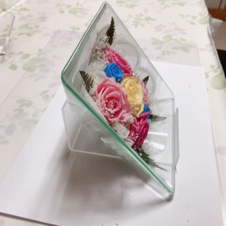 プリザーブドフラワー〜ガラスの器〜スクエアタイプ
