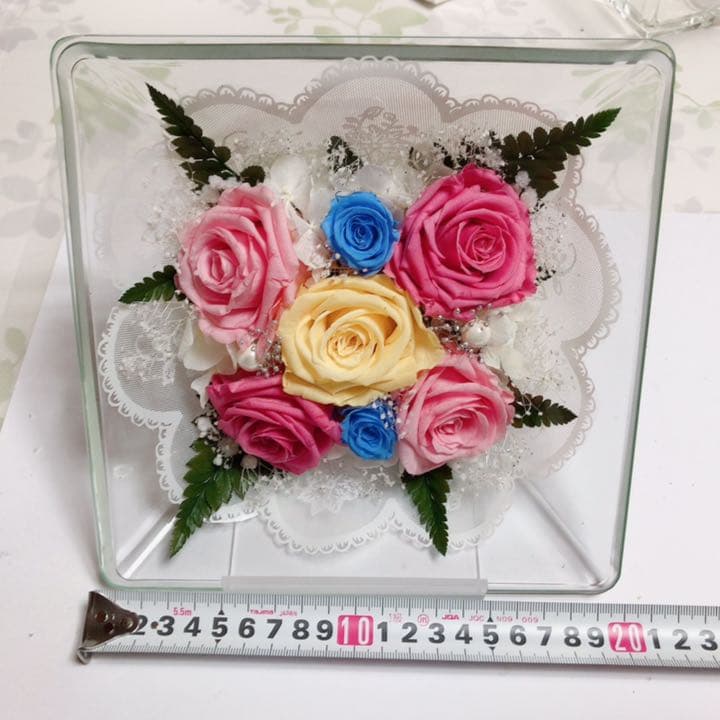 プリザーブドフラワー〜ガラスの器〜スクエアタイプ