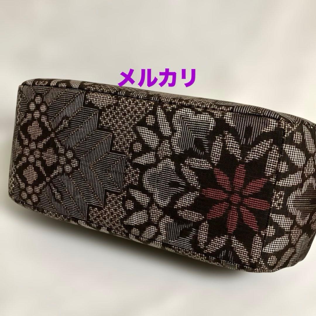 龍郷　泥大島紬　ハンドメイド　がま口バッグ　和柄　着物バッグ