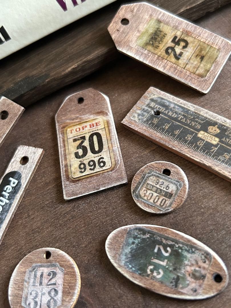 レトロウッドタグ小さめセット！8枚No.183