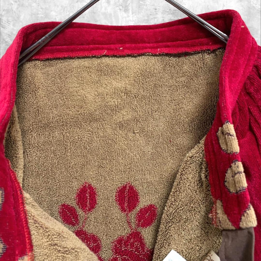 【未使用品】YOKOHAMA nana エプロン タオル生地 赤 茶 レディース