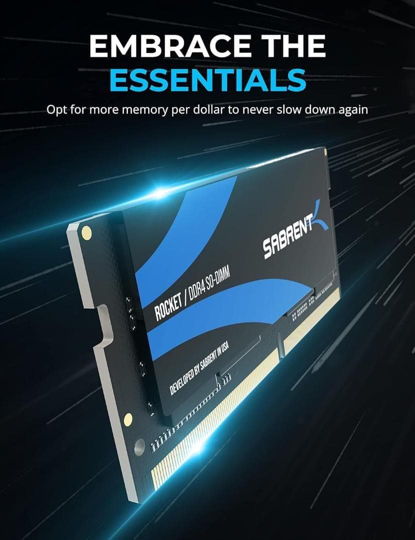 SABRENT 16GB DDR4 3200MHz ノートPCミニPC用新品