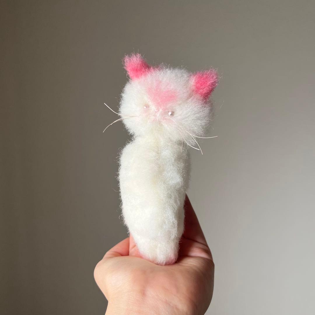 宇宙ネコ　ピンク　猫　ぬいぐるみ　作家　テディベア　アートドール　ハンドメイド
