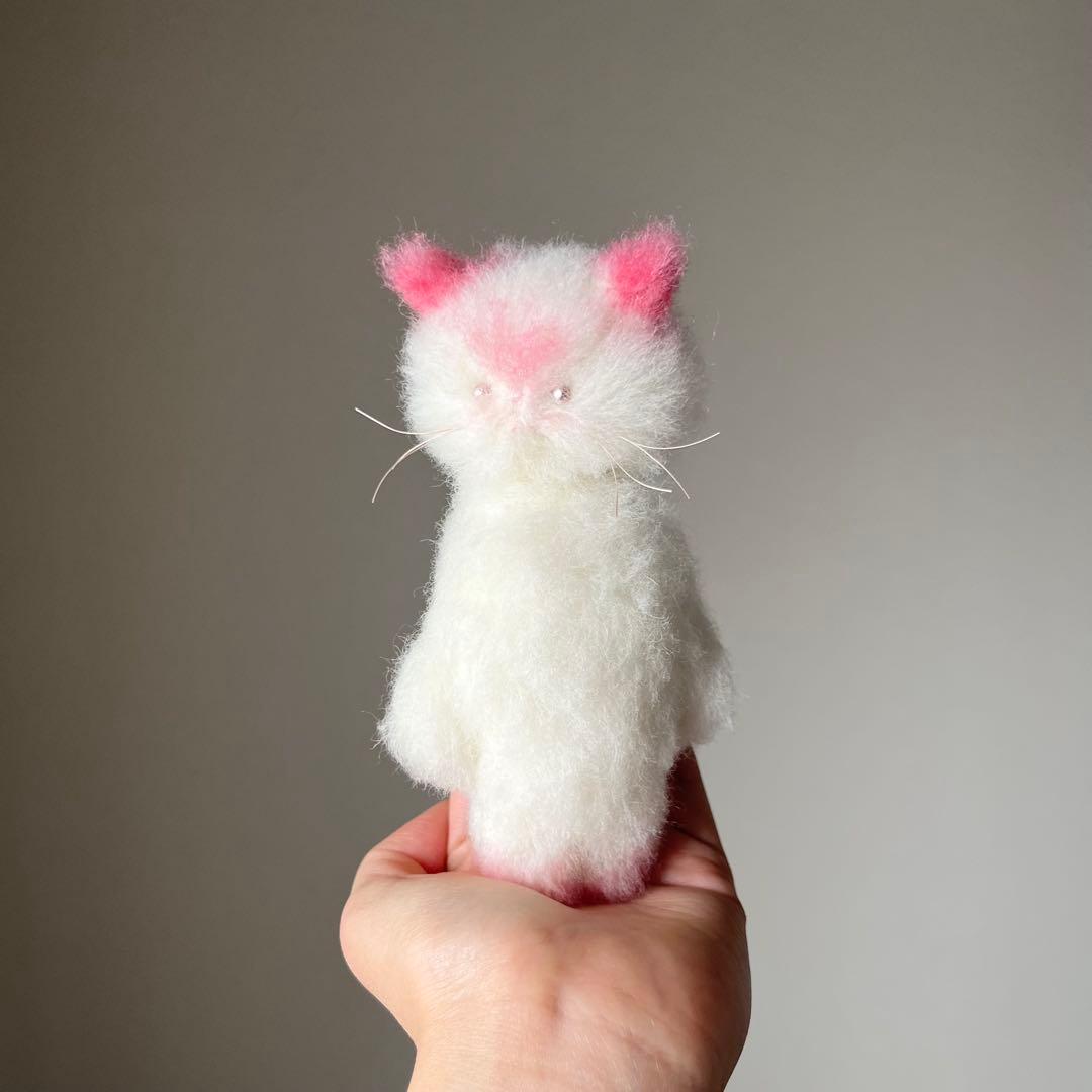宇宙ネコ　ピンク　猫　ぬいぐるみ　作家　テディベア　アートドール　ハンドメイド