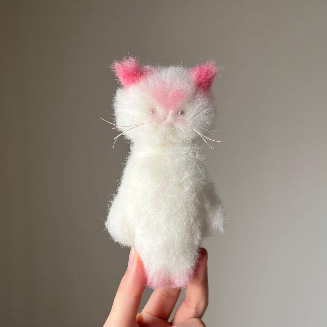 宇宙ネコ　ピンク　猫　ぬいぐるみ　作家　テディベア　アートドール　ハンドメイド