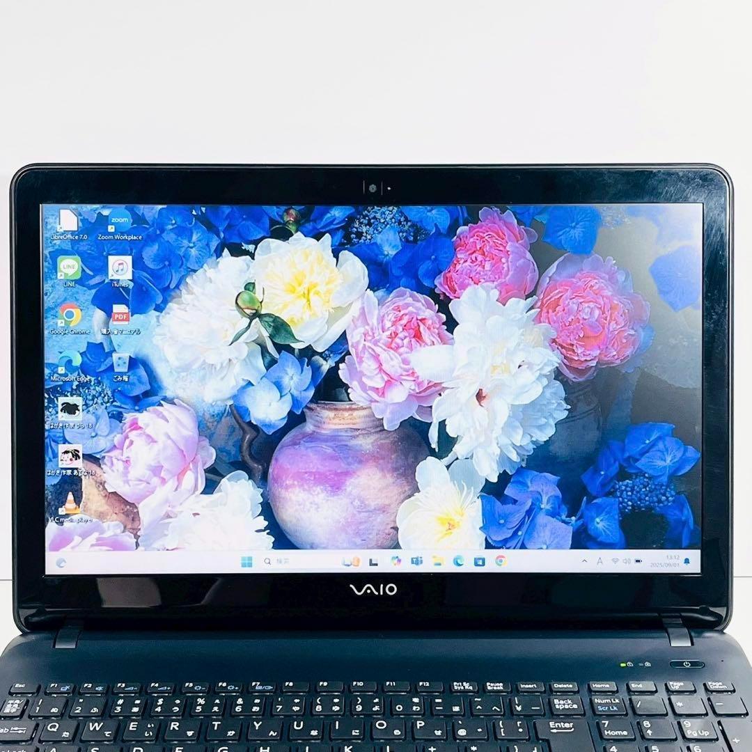 人気VAIO✨ノートパソコン 大画面 DVD カメラ SSD Win11 PC